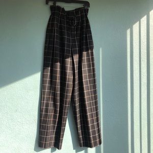 High waist Plaid Pant